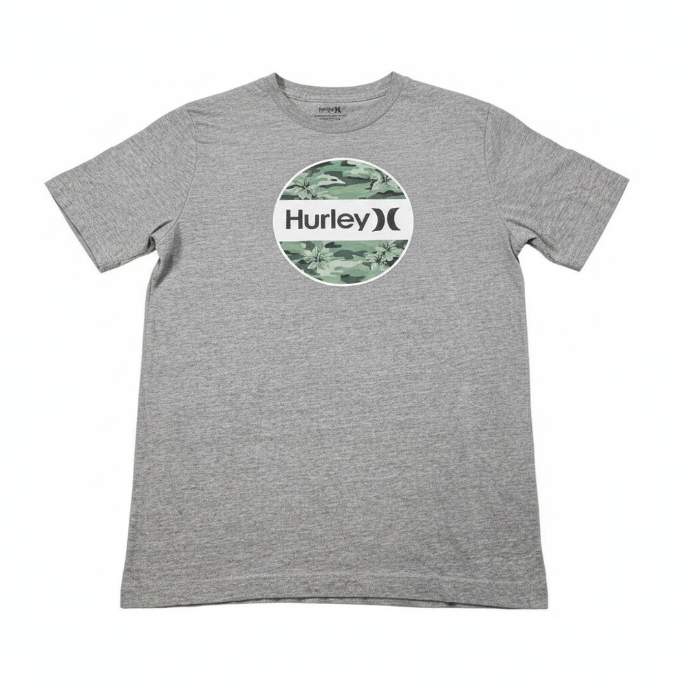 Hurley Kids Graphic T-Shirt Gray Camo Logo XL‎ 18/20 Boys Short Sleeve Tee VGC